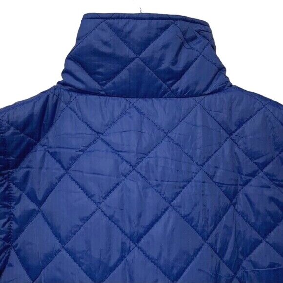 Delta Delta Delta DDD Sorority Fleece Lined Puffer Royal Blue Vest Heart Zip M - Picture 7 of 8